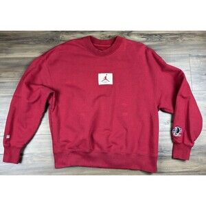 AIR JORDAN X TWO18 Collab Crewneck Sweatshirt Red Maroon Logo Sz S Fading*